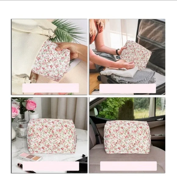 Pink & Green Floral Cosmetic Bag - Picture 6 of 8